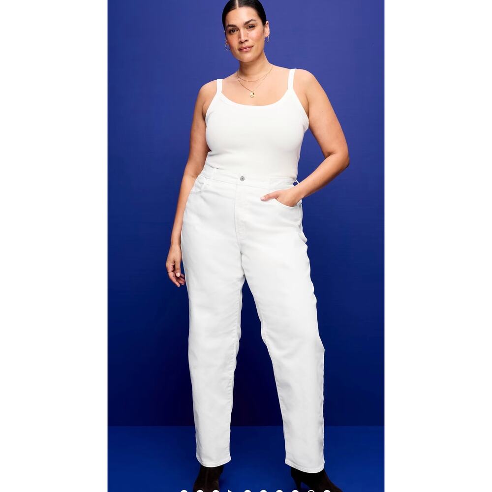 Old Navy high rise wow loose white calla lily jeans, size 20